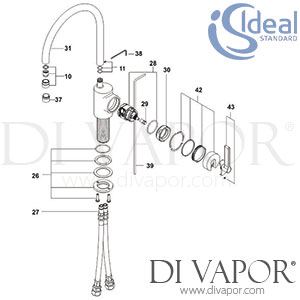 Ideal Standard Silver Sink Mixer Rim Mounted SL Kitchen Tap Spare Parts - IDL DV 293
